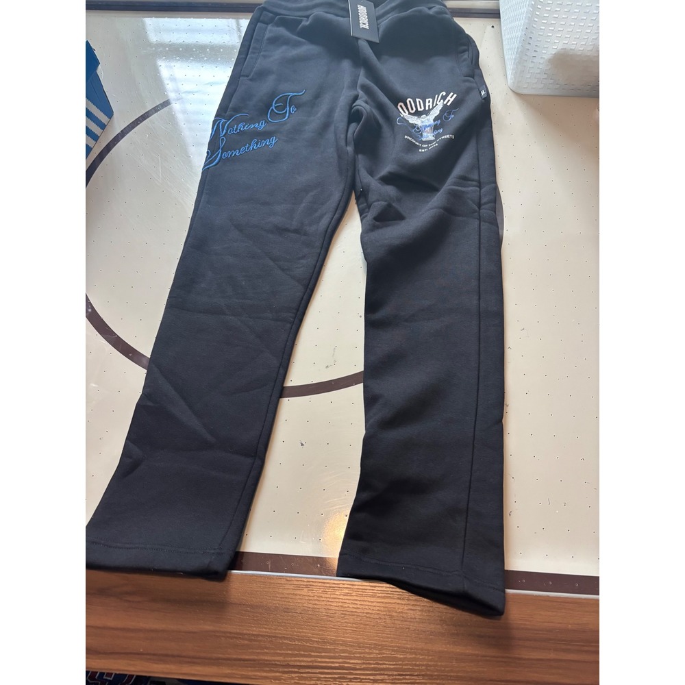 Hoodrich Mens Nothing To Something Joggers Black Blue Embroidery Sweatpants S